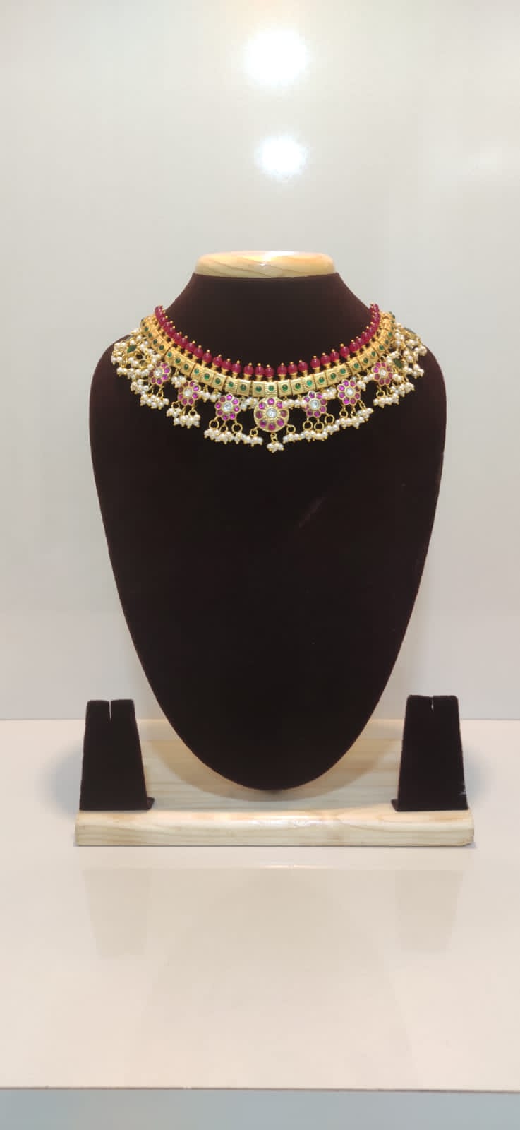 Kundan Temple Jewellery Necklace Set